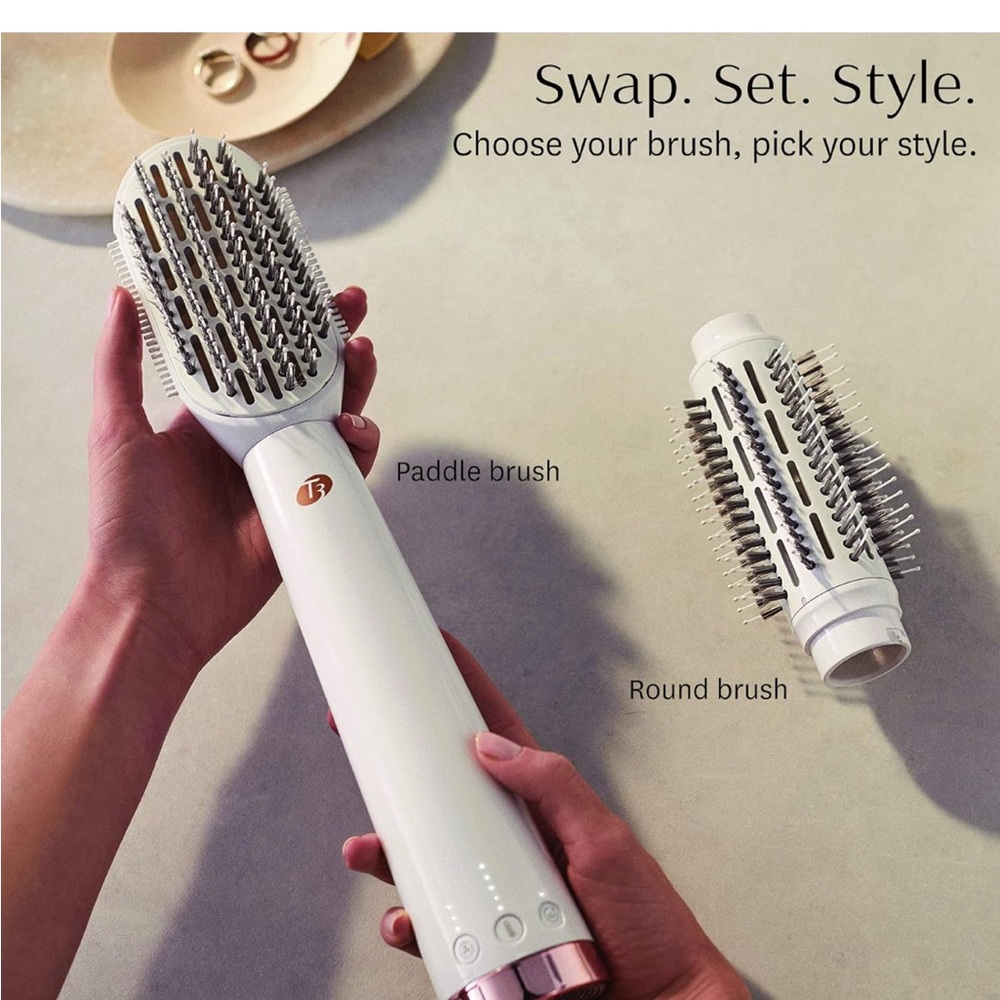 T3 AireBrush Duo Interchangeable Hot Air Blow Dryer - White